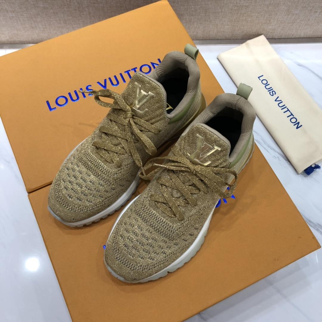 lv Perfect Quality Sneakers Brown knit and LV patch tongue with white sole MS071119