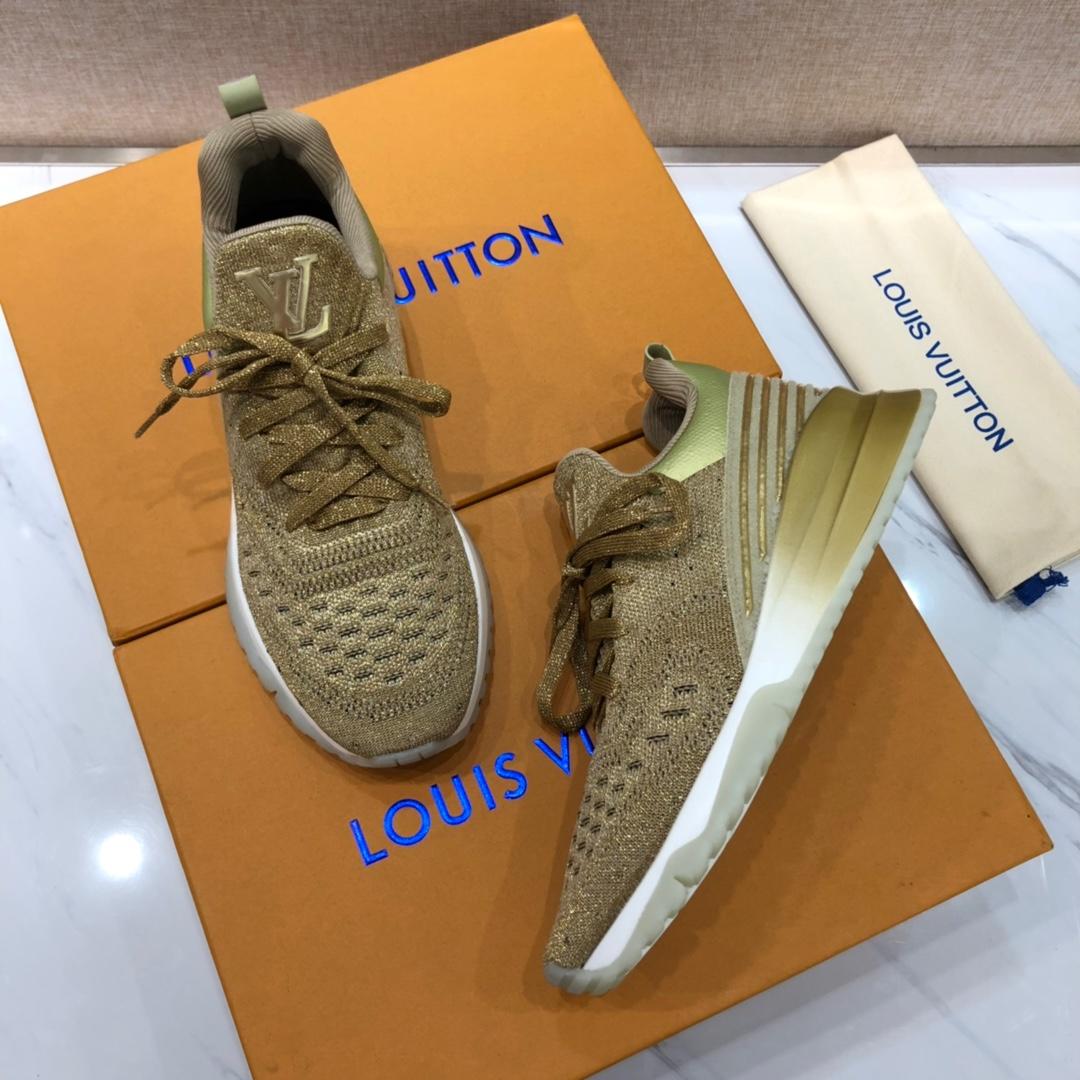 lv Perfect Quality Sneakers Brown knit and LV patch tongue with white sole MS071119