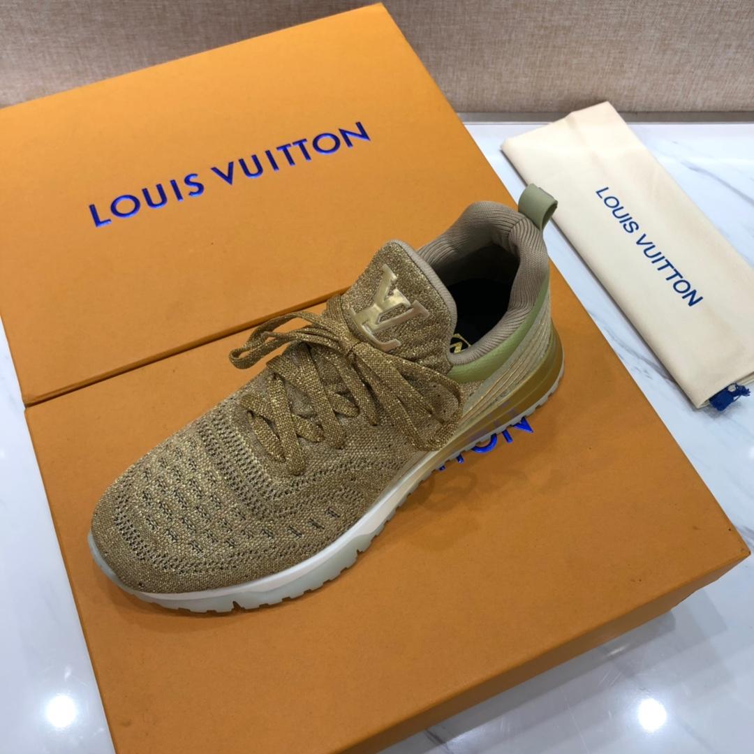 lv Perfect Quality Sneakers Brown knit and LV patch tongue with white sole MS071119