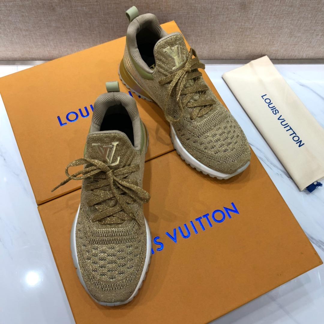 lv Perfect Quality Sneakers Brown knit and LV patch tongue with white sole MS071119