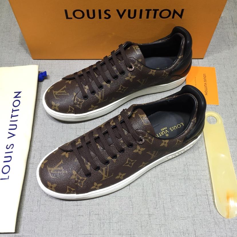 lv Perfect Quality Sneakers Brown and Monogram print with white sole MS071017