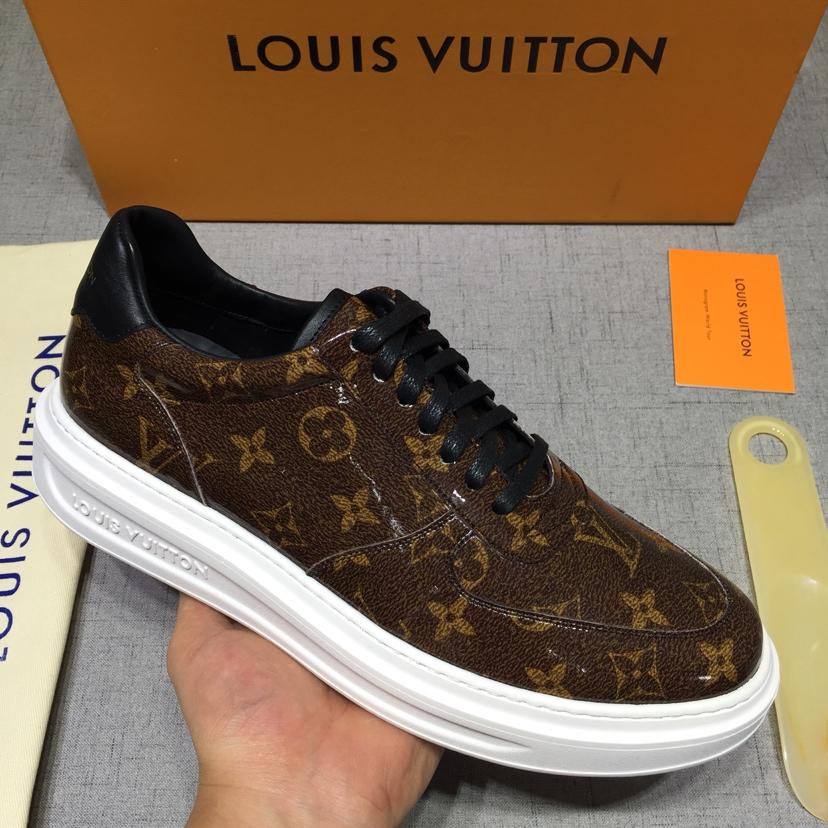 lv Perfect Quality Sneakers Brown and Monogram print with white sole MS071015