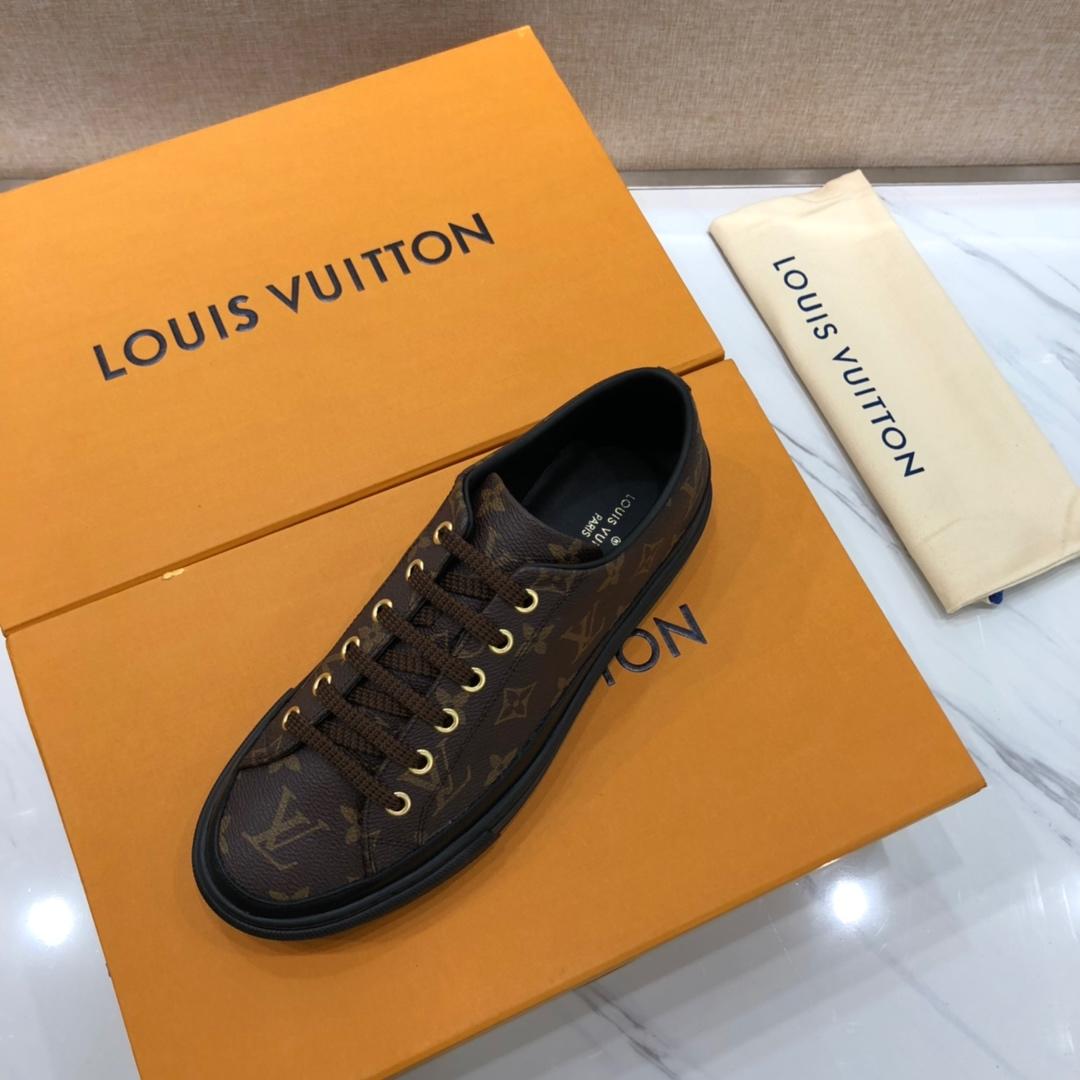 lv Perfect Quality Sneakers Brown and Monogram print with black sole MS071067