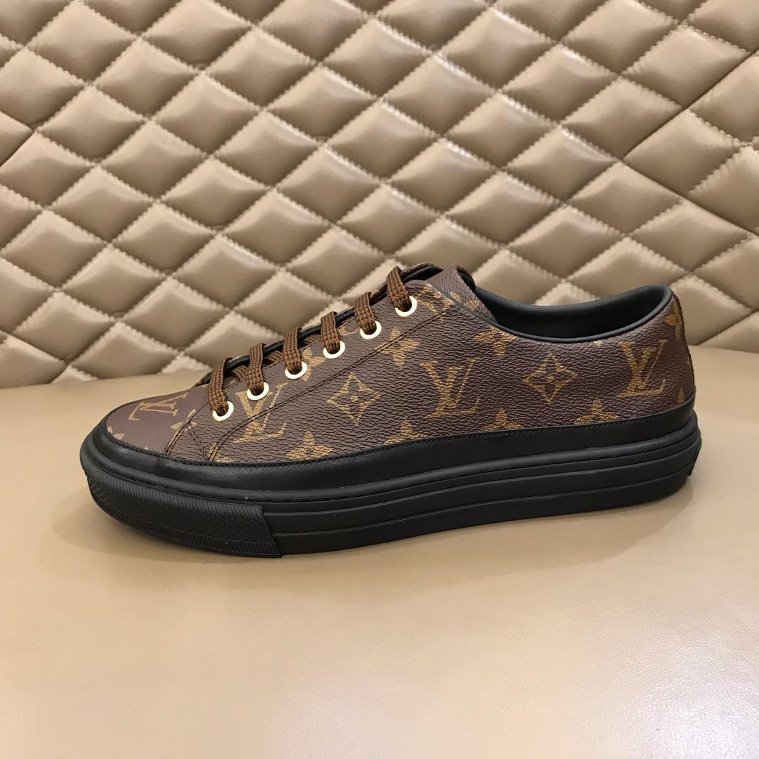 lv Perfect Quality Sneakers Brown and Monogram print with black sole MS02844