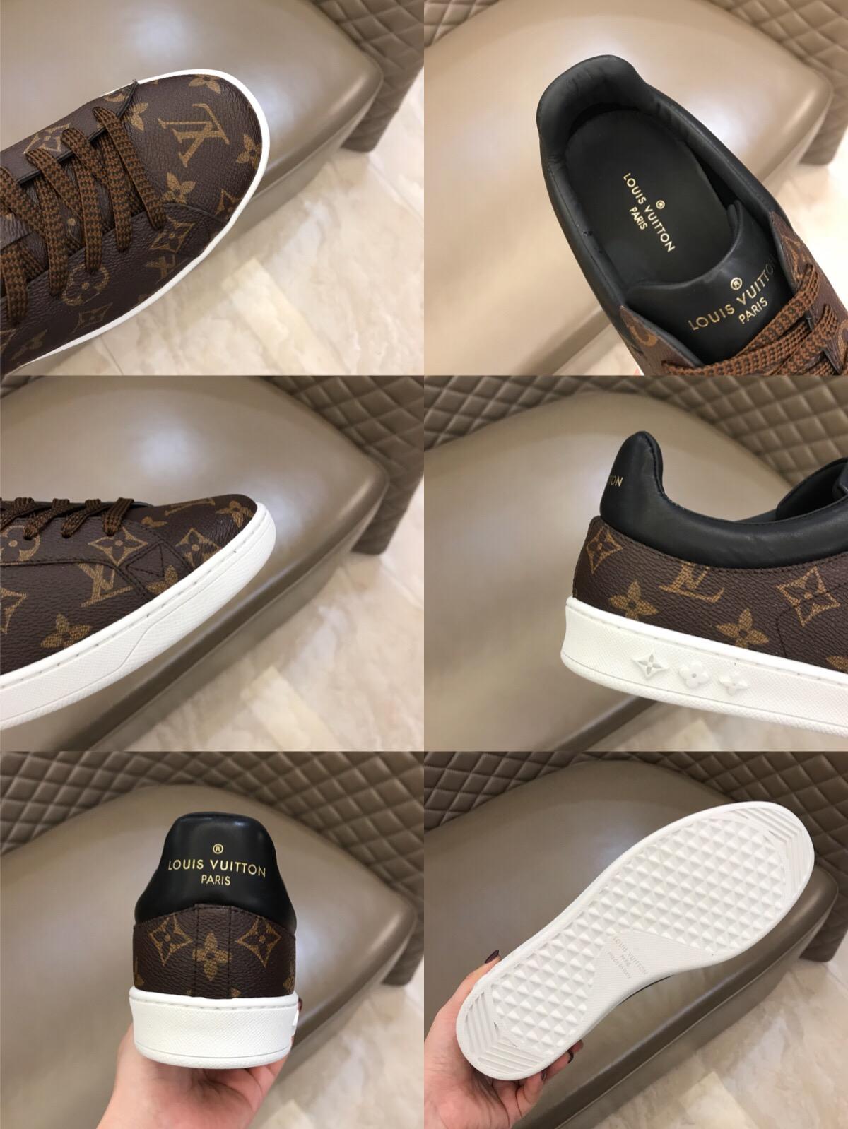 lv Perfect Quality Sneakers Brown and Monogram Flower embossed with white sole MS02825