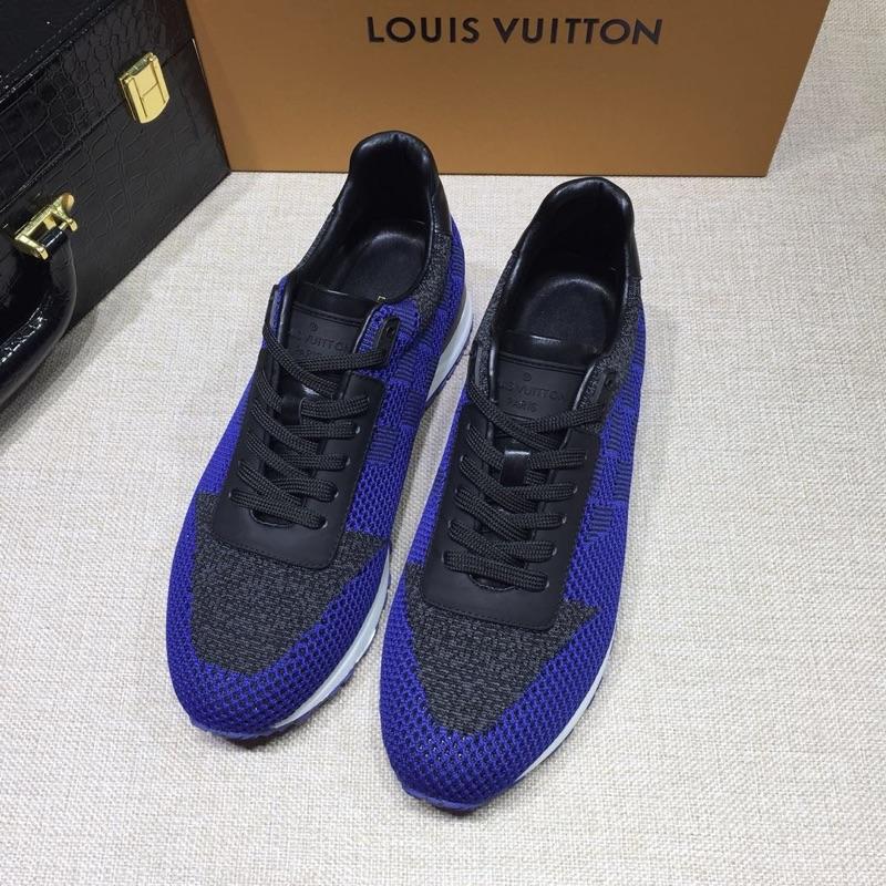 lv Perfect Quality Sneakers Blue and grey mesh gauze with white sole MS071005