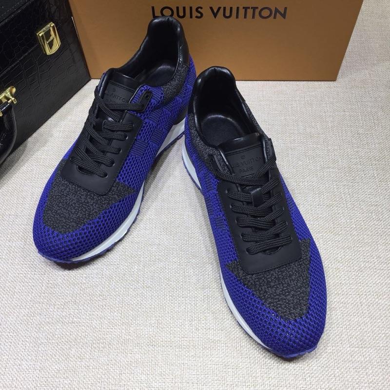 lv Perfect Quality Sneakers Blue and grey mesh gauze with white sole MS071005