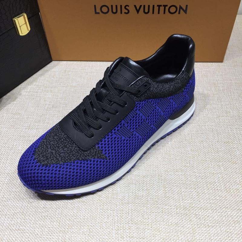 lv Perfect Quality Sneakers Blue and grey mesh gauze with white sole MS071005