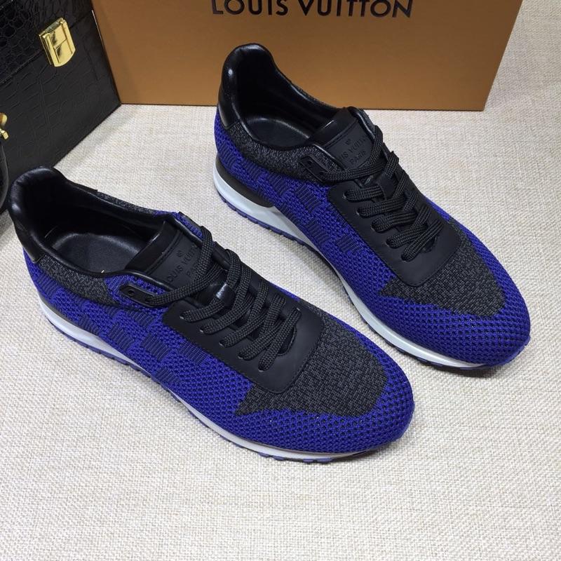 lv Perfect Quality Sneakers Blue and grey mesh gauze with white sole MS071005