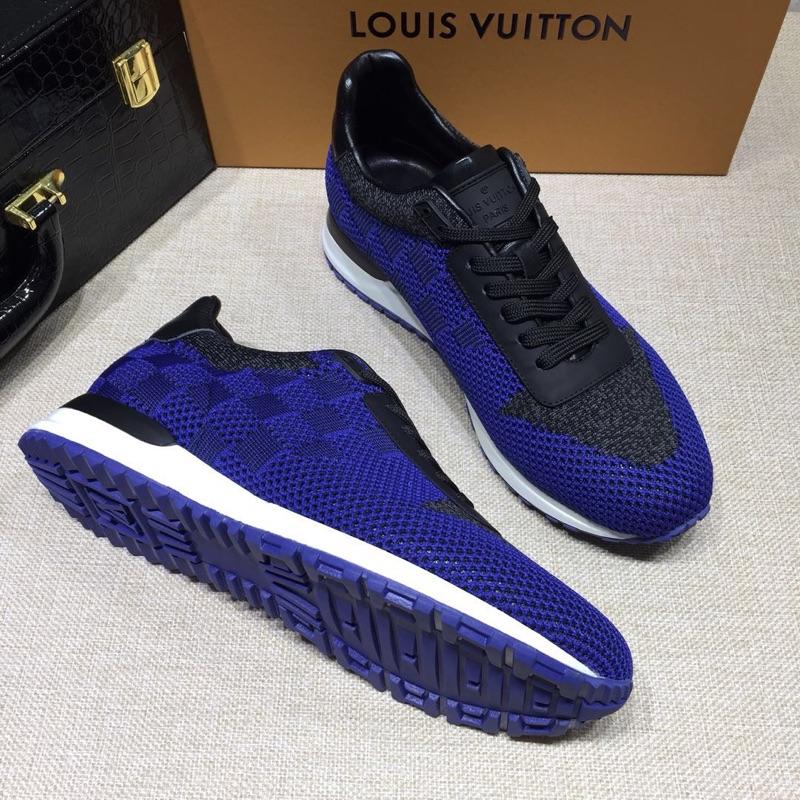 lv Perfect Quality Sneakers Blue and grey mesh gauze with white sole MS071005