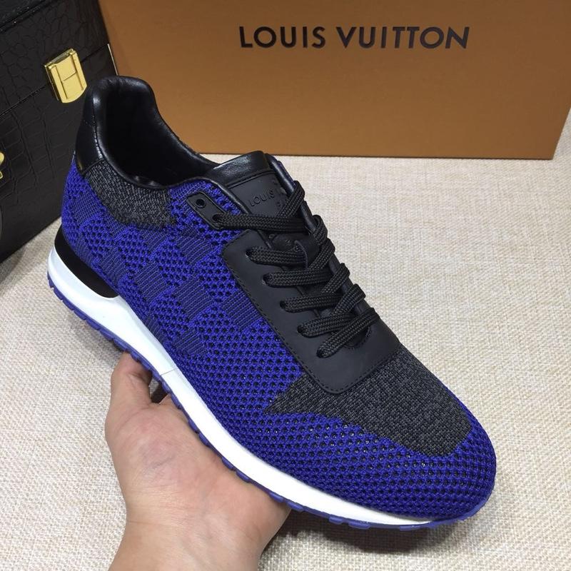 lv Perfect Quality Sneakers Blue and grey mesh gauze with white sole MS071005