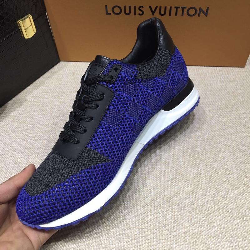 lv Perfect Quality Sneakers Blue and grey mesh gauze with white sole MS071005