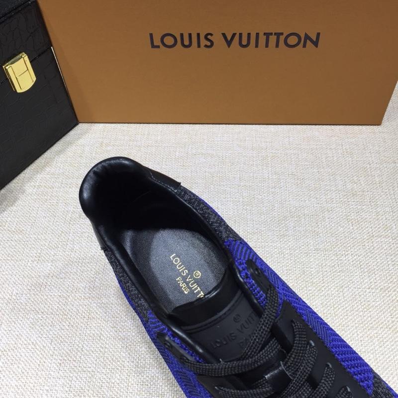 lv Perfect Quality Sneakers Blue and grey mesh gauze with white sole MS071005