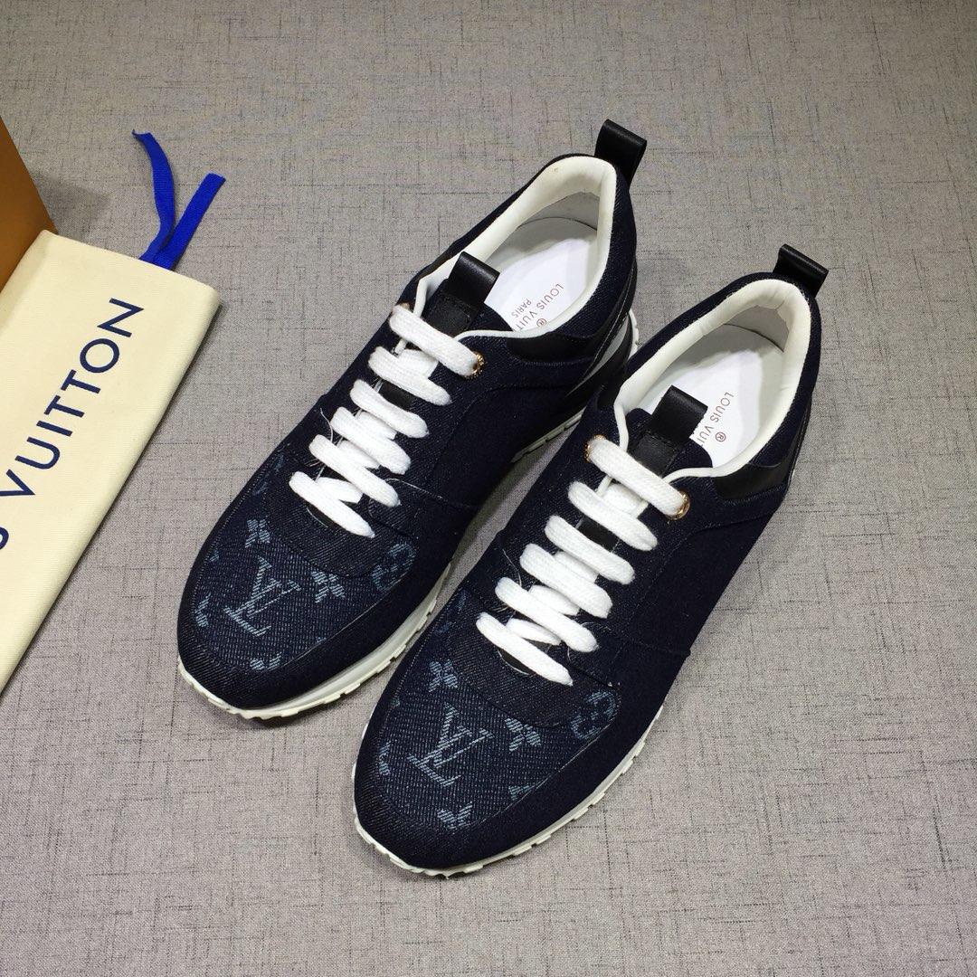 lv Perfect Quality Sneakers Blue and blue Monogram toe with white sole MS071098