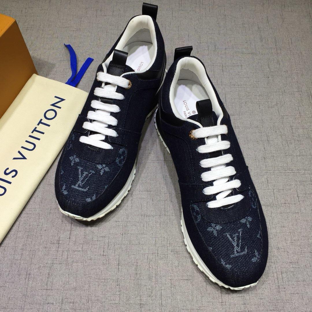 lv Perfect Quality Sneakers Blue and blue Monogram toe with white sole MS071098