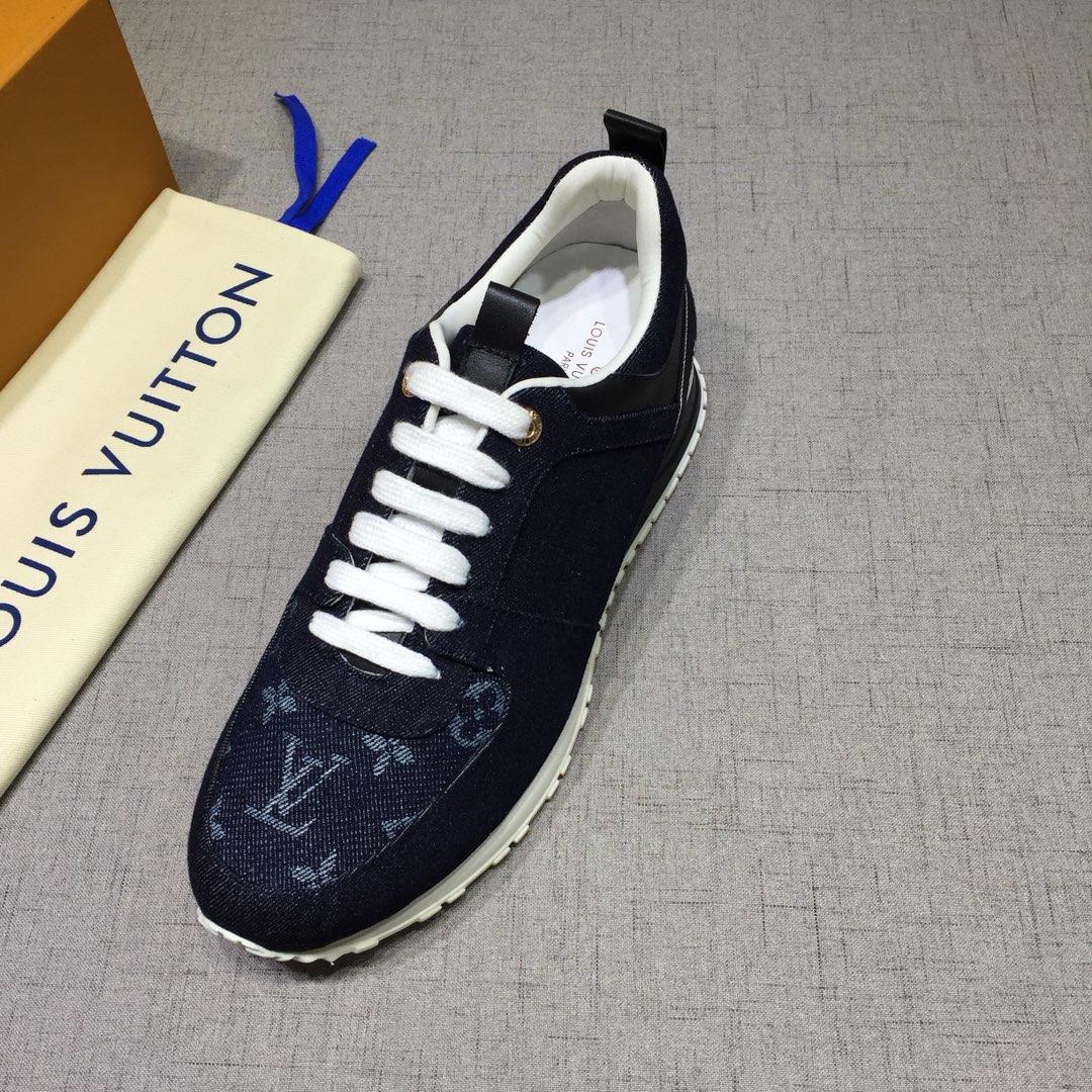 lv Perfect Quality Sneakers Blue and blue Monogram toe with white sole MS071098