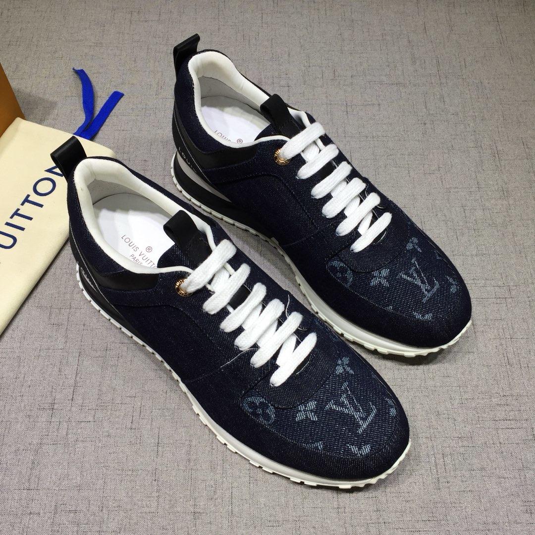 lv Perfect Quality Sneakers Blue and blue Monogram toe with white sole MS071098