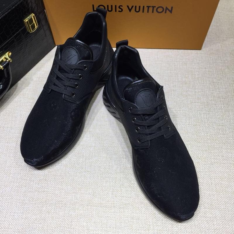 lv Perfect Quality Sneakers Black mesh and Monogram embossing with black sole MS071007