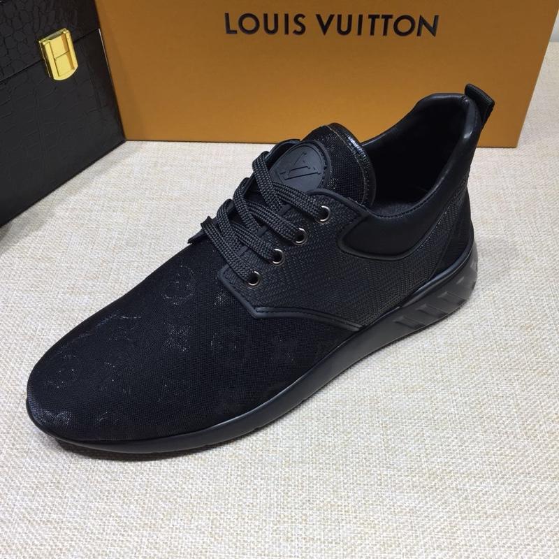 lv Perfect Quality Sneakers Black mesh and Monogram embossing with black sole MS071007