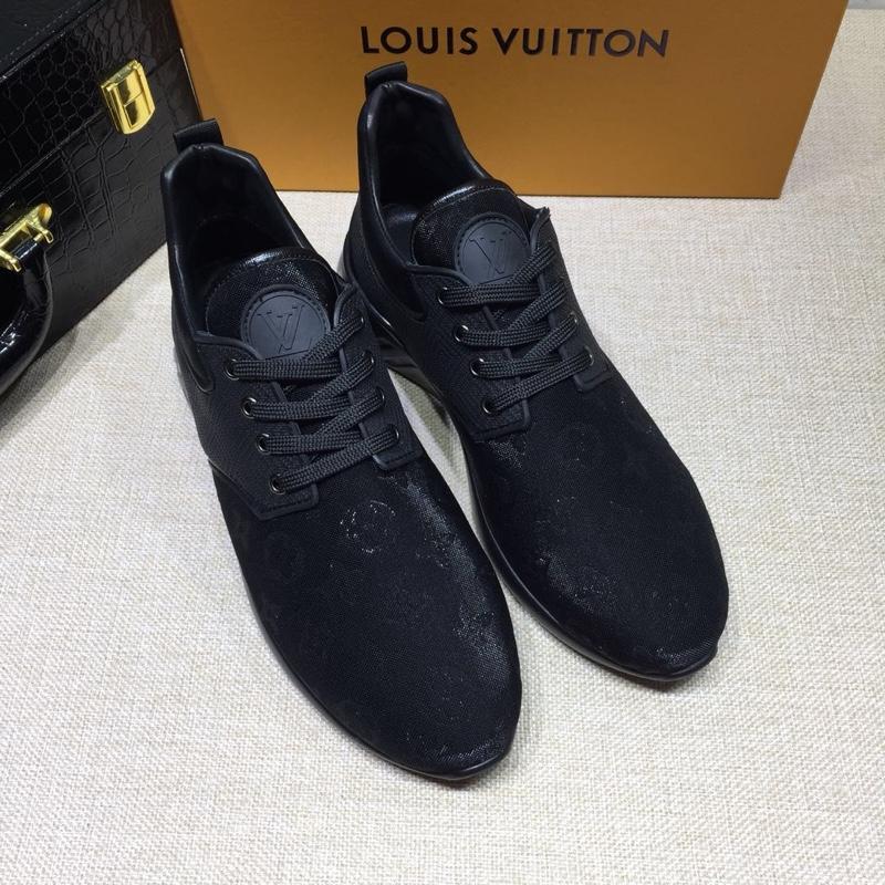 lv Perfect Quality Sneakers Black mesh and Monogram embossing with black sole MS071007