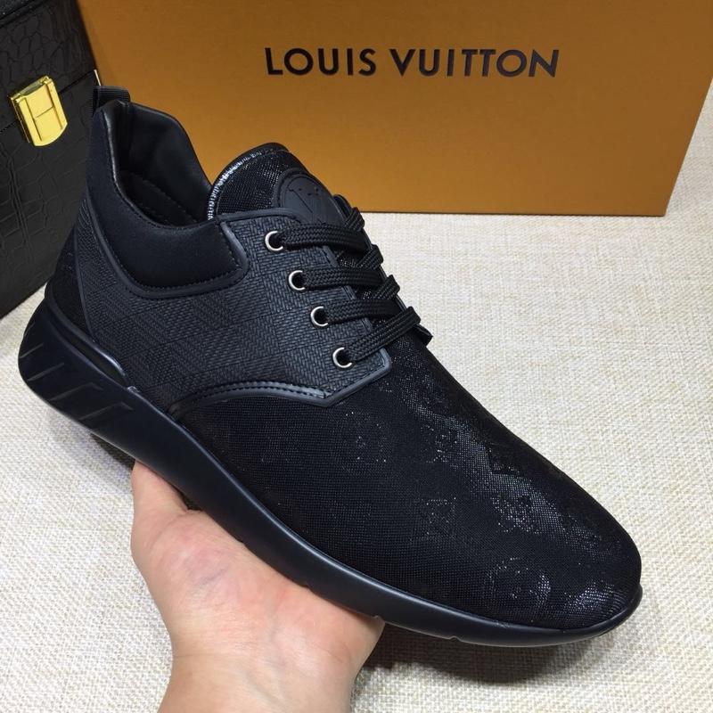 lv Perfect Quality Sneakers Black mesh and Monogram embossing with black sole MS071007
