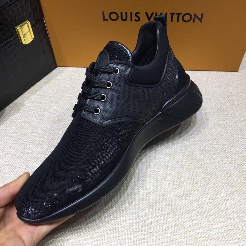 lv Perfect Quality Sneakers Black mesh and Monogram embossing with black sole MS071007