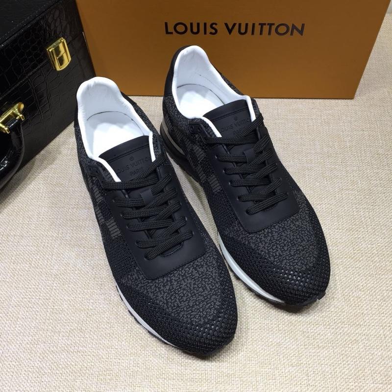 lv Perfect Quality Sneakers Black mesh and grey details with white sole MS071014