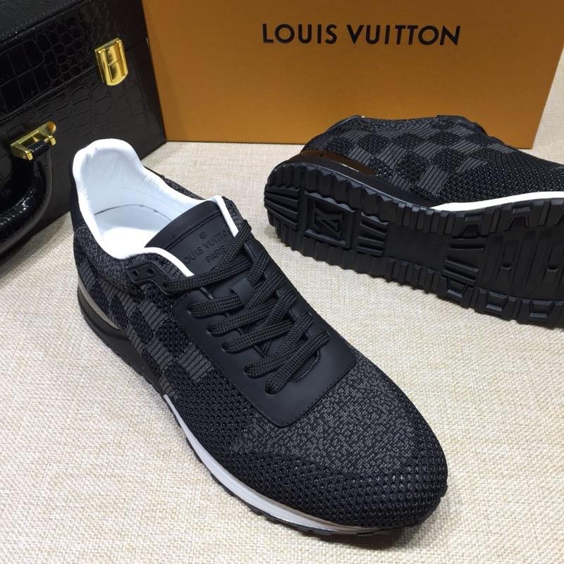 lv Perfect Quality Sneakers Black mesh and grey details with white sole MS071014