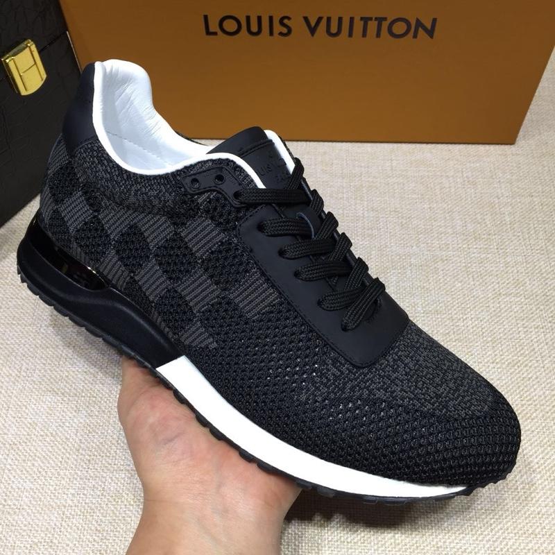 lv Perfect Quality Sneakers Black mesh and grey details with white sole MS071014