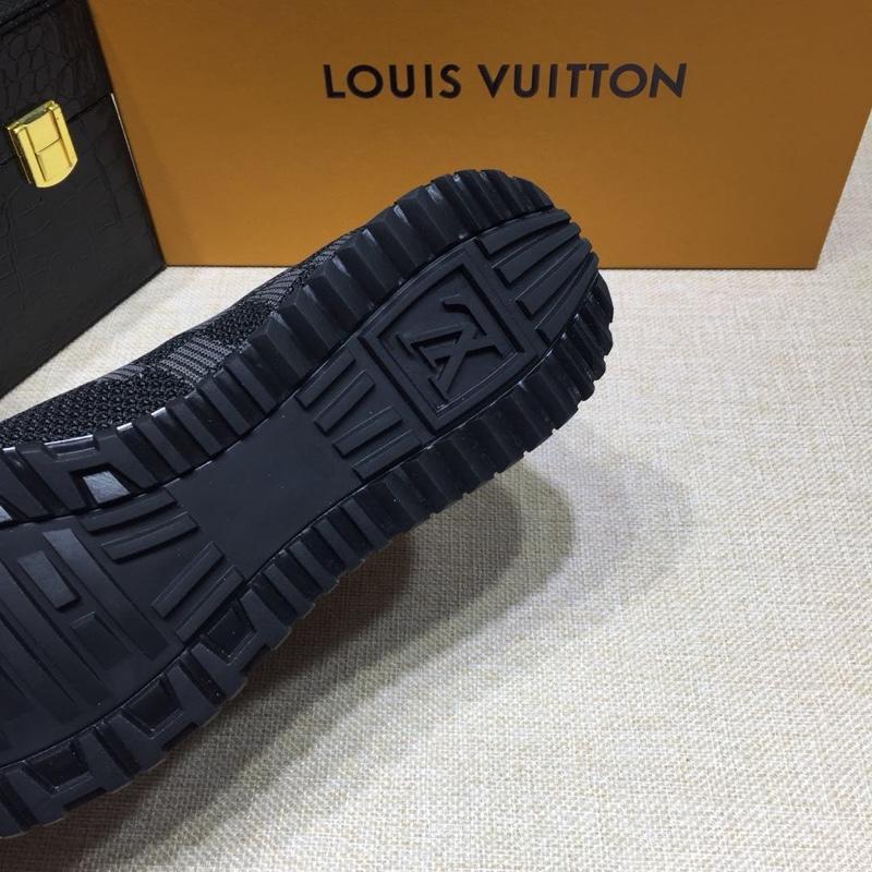 lv Perfect Quality Sneakers Black mesh and grey details with white sole MS071014