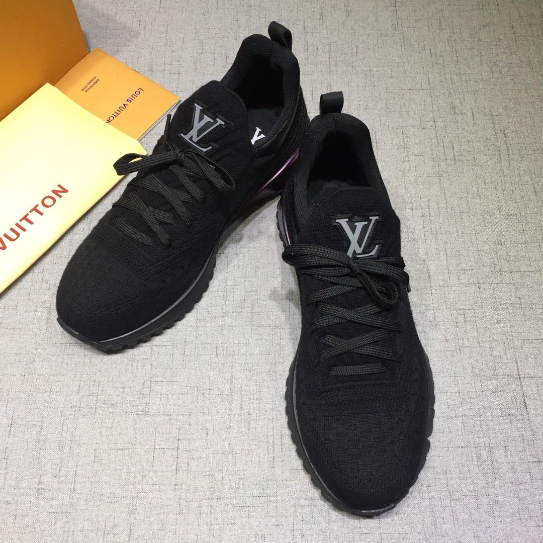 lv Perfect Quality Sneakers Black jersey and LV letter patch tongue with white sole MS071102