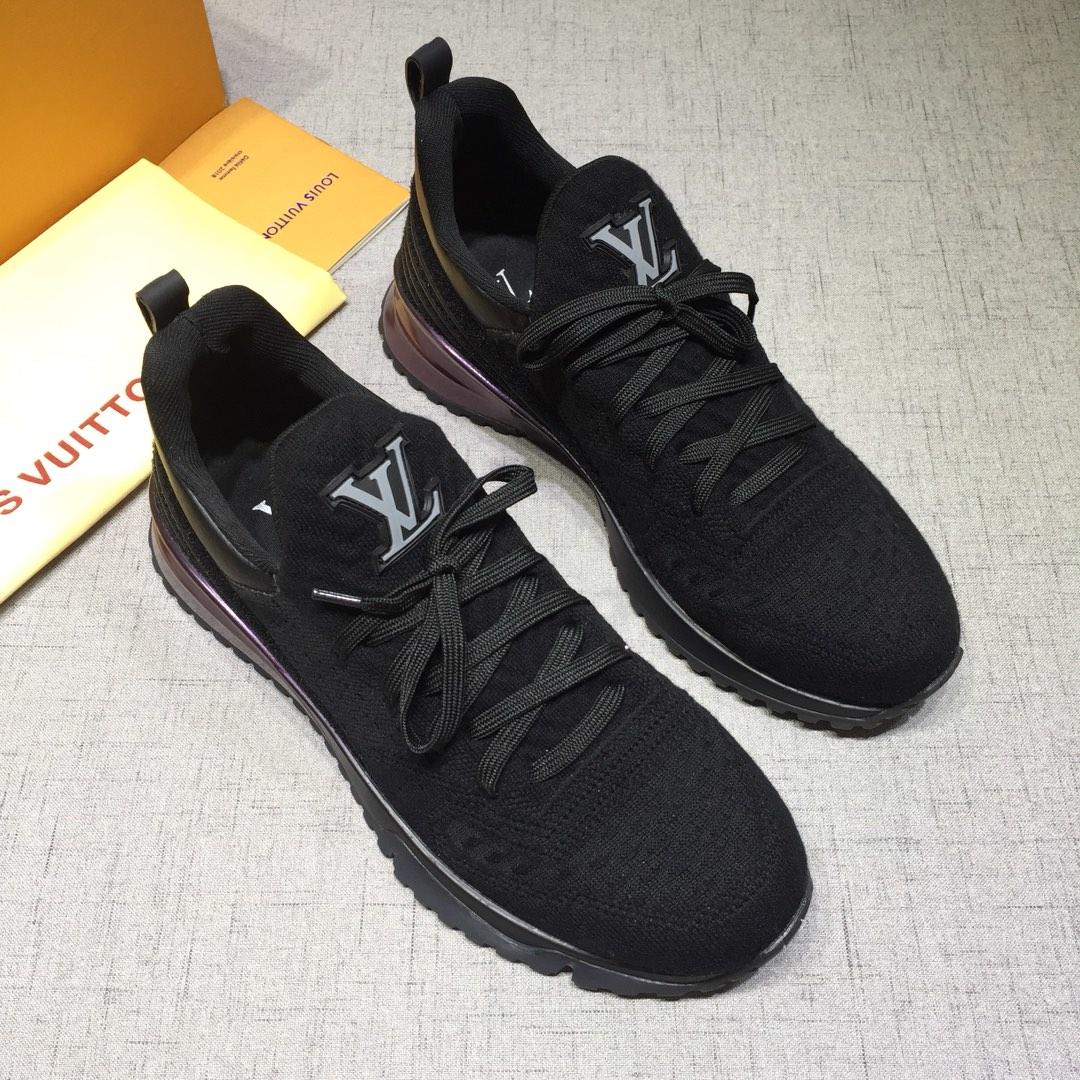 lv Perfect Quality Sneakers Black jersey and LV letter patch tongue with white sole MS071102