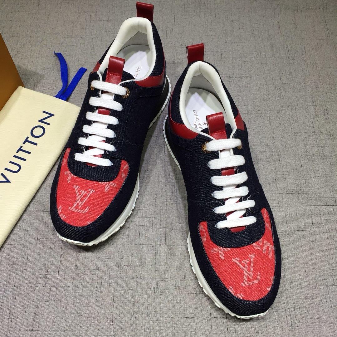 lv Perfect Quality Sneakers Black and Red Monogram Toe with White Sole MS071097