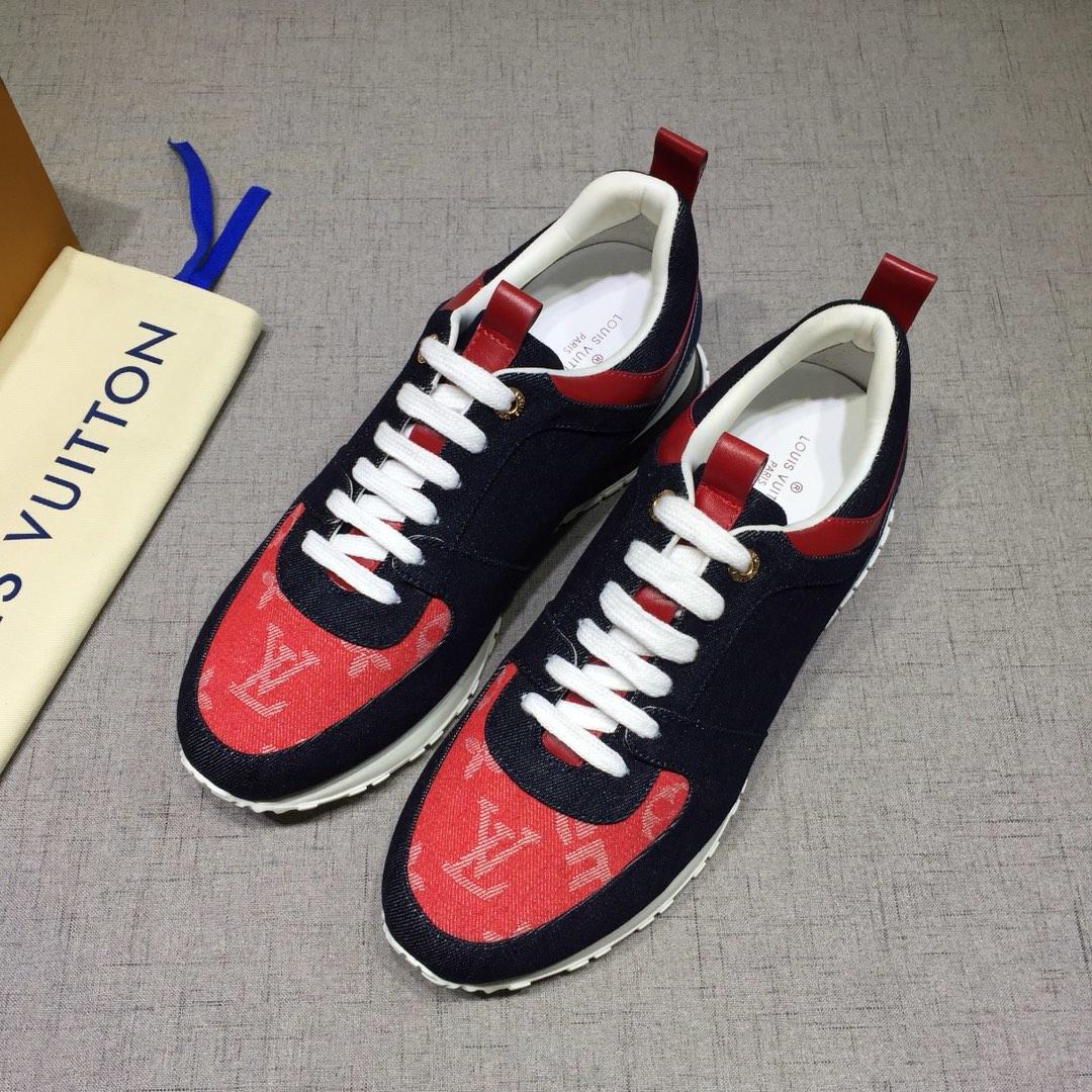 lv Perfect Quality Sneakers Black and Red Monogram Toe with White Sole MS071097