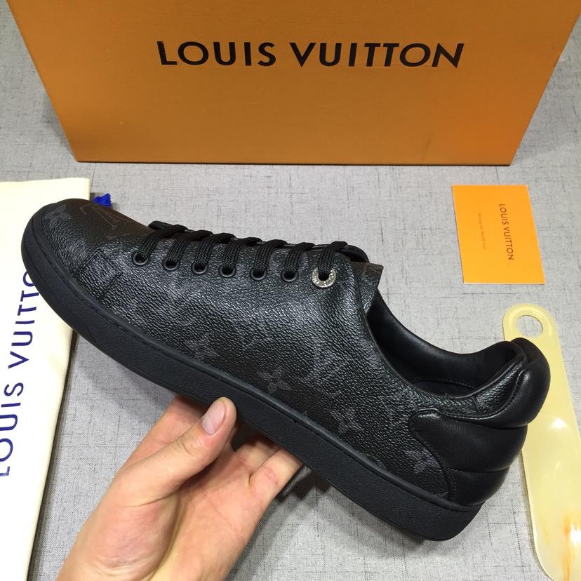 lv Perfect Quality Sneakers Black and Monogram print with white sole MS071018