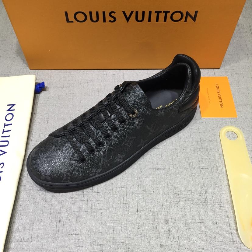 lv Perfect Quality Sneakers Black and Monogram print with white sole MS071018