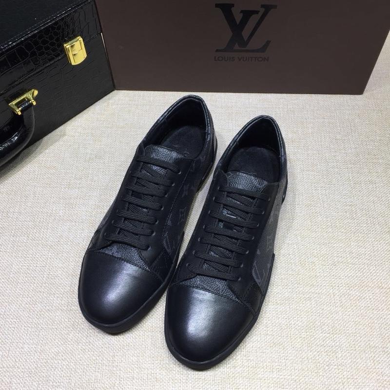 lv Perfect Quality Sneakers Black and Monogram print with black sole MS071103