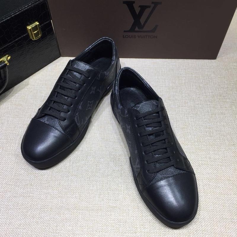 lv Perfect Quality Sneakers Black and Monogram print with black sole MS071103