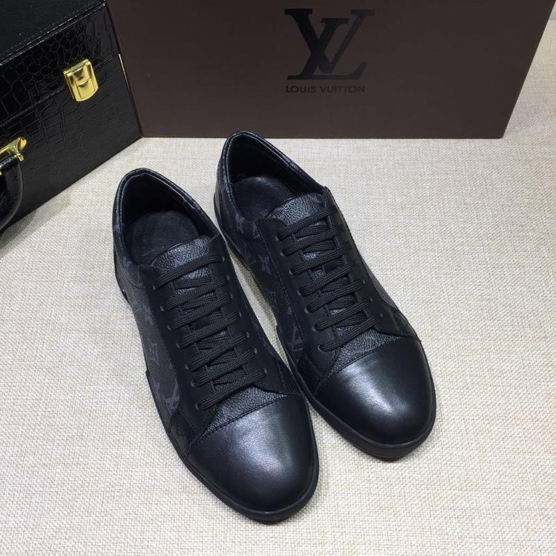 lv Perfect Quality Sneakers Black and Monogram print with black sole MS071103
