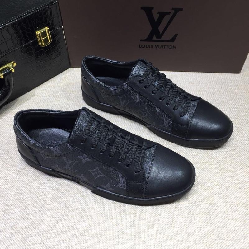 lv Perfect Quality Sneakers Black and Monogram print with black sole MS071103