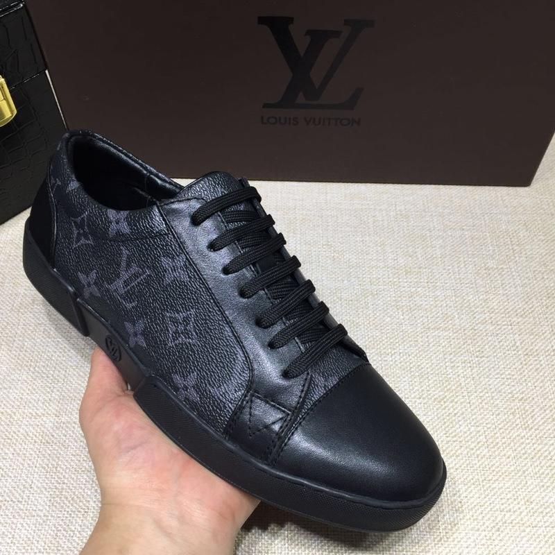 lv Perfect Quality Sneakers Black and Monogram print with black sole MS071103