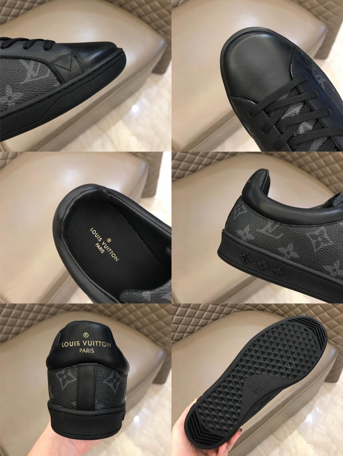 lv Perfect Quality Sneakers Black and Monogram print with black sole MS02839