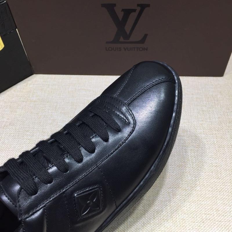 lv Perfect Quality Sneakers Black and Monogram inlay details and black sole MS071033