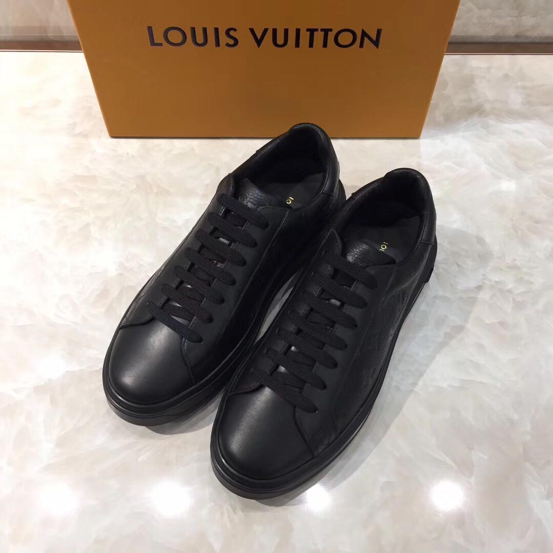 lv Perfect Quality Sneakers Black and Monogram embossing with black sole MS071025