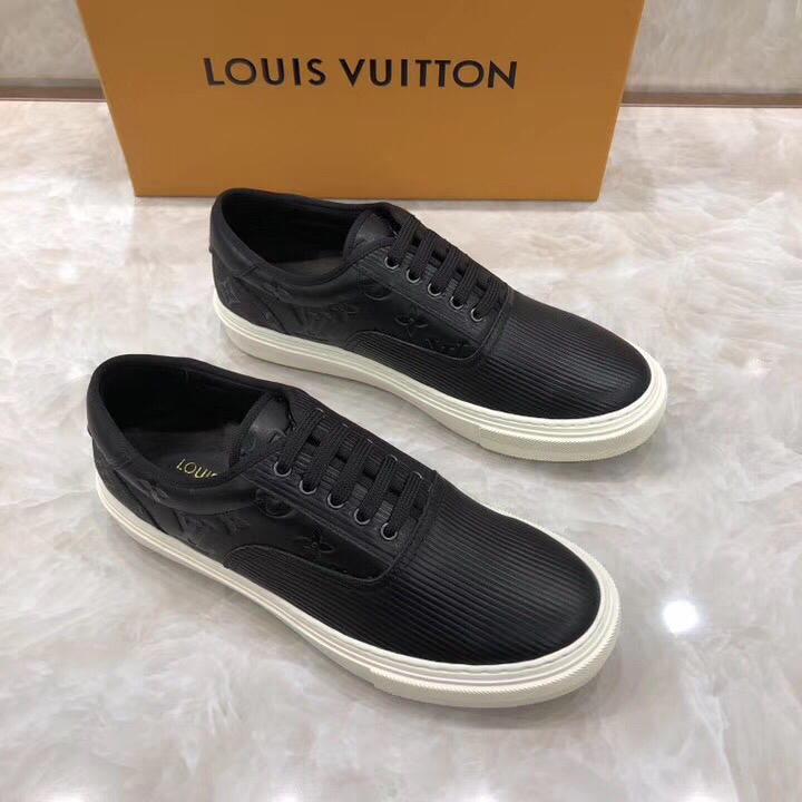 lv Perfect Quality Sneakers Black and Monogram embossed with white sole MS071070