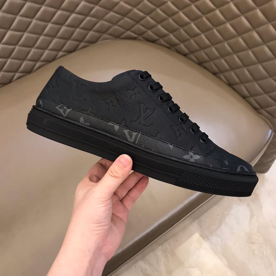 lv Perfect Quality Sneakers Black and Monogram embossed and black sole MS021030