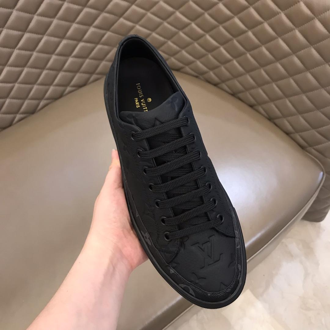 lv Perfect Quality Sneakers Black and Monogram embossed and black sole MS021030