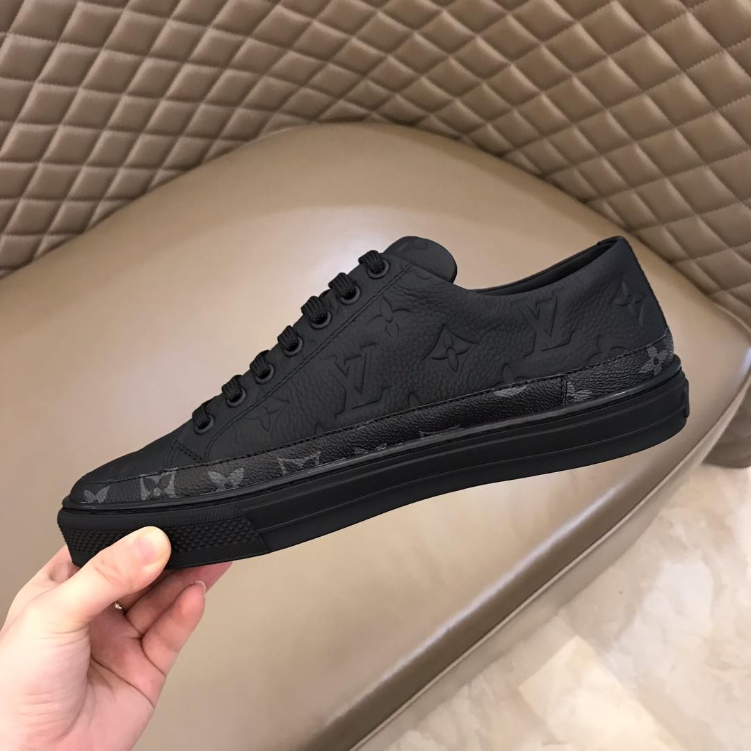 lv Perfect Quality Sneakers Black and Monogram embossed and black sole MS021030