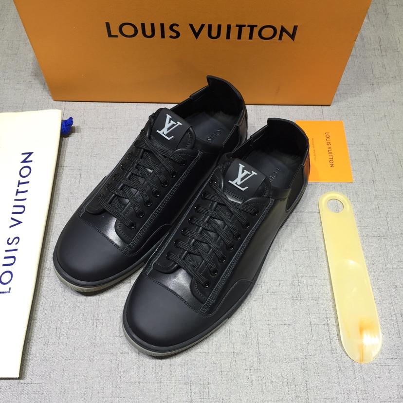 lv Perfect Quality Sneakers Black and LV printed tongue and black sole MS071024