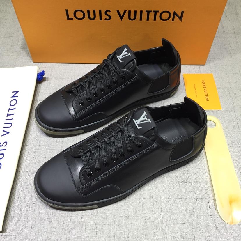lv Perfect Quality Sneakers Black and LV printed tongue and black sole MS071024